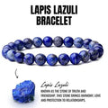 Sofia Natural Lapis Lazuli Stone Beaded Bracelet 8mm Blue Lapis Gemstone Stretch Healing Bracelet Boho Style